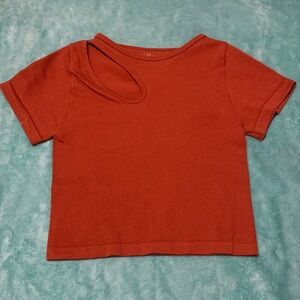 Aura Red Cutout Crop Top